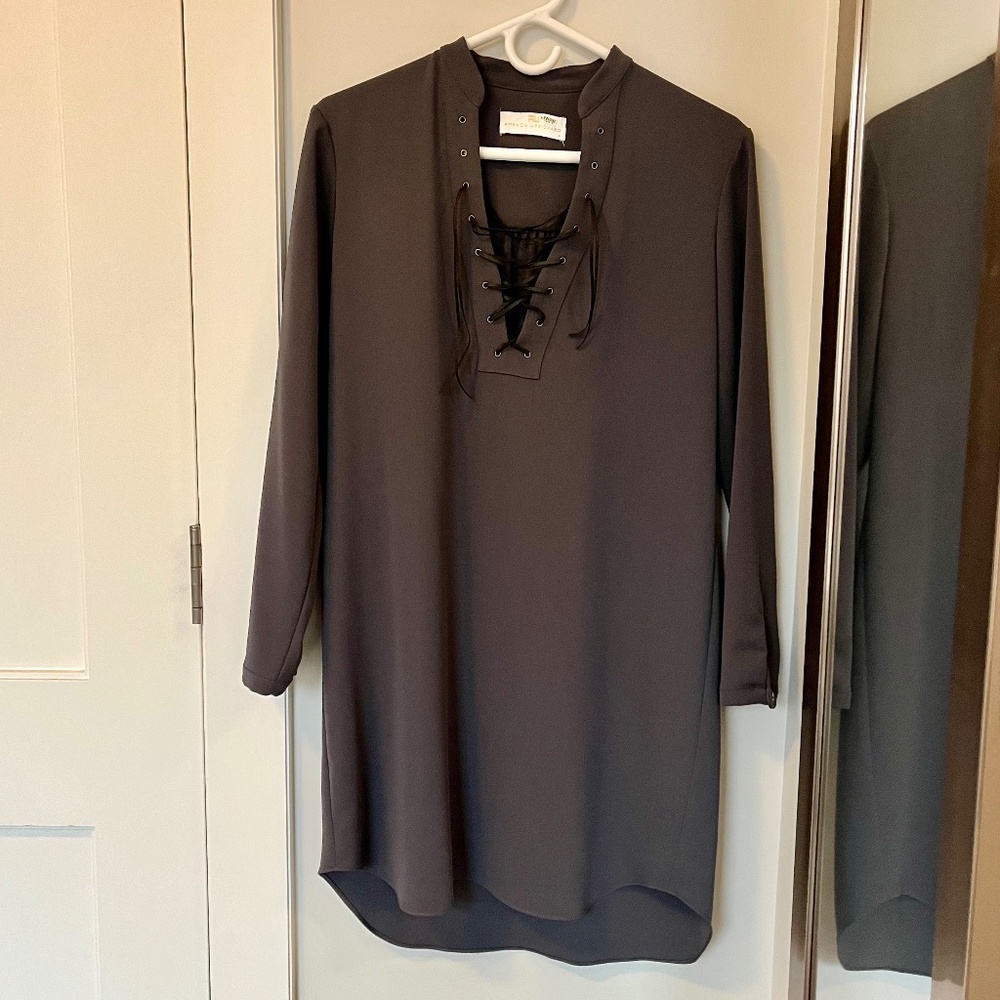 Amanda Uprichard Charcoal Gray Dress with hi/lo hem